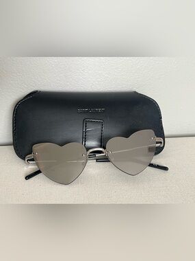 Saint Laurent LouLou SL 254 Rimless Heart Frame Sunglasses
